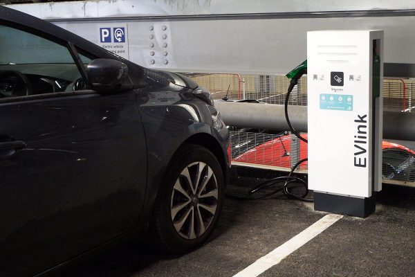 Schneider_EVlink_electric_vehicle_charging_points_installed_in_staff_car_park